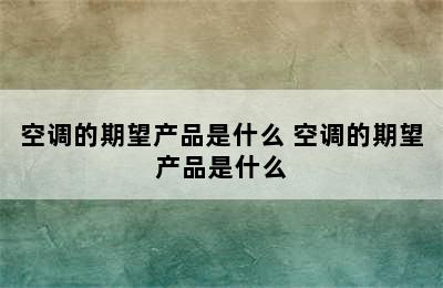 空调的期望产品是什么 空调的期望产品是什么